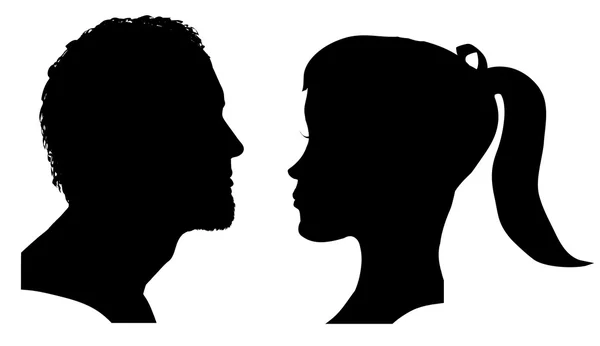 Silhouette d'un couple . — Image vectorielle