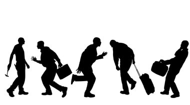 Farklı erkeklerin siluetleri.