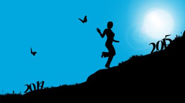 Yeni yıl yöneten kadın.