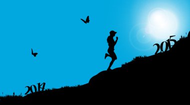 Yeni yıl içine işleten kadın.