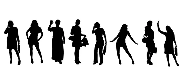 Silhouettes de femmes . — Image vectorielle