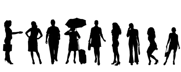 Silhouettes de femmes . — Image vectorielle