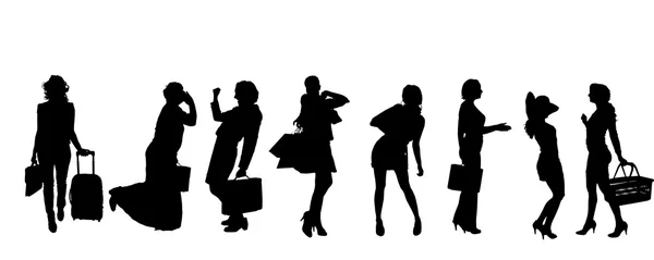 Silhouettes of women. — Stock Vector