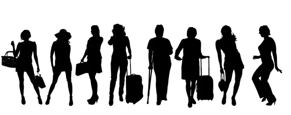 Silhouettes of women. — Stock Vector