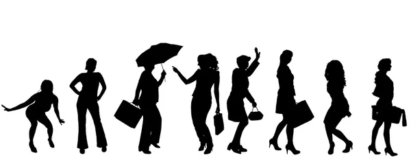 Silhouetten von Frauen. — Stockvektor