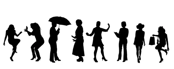 Silhouettes of women. — Stock Vector