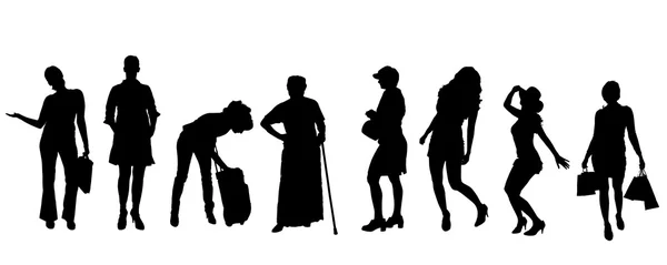 Silhouettes de femmes . — Image vectorielle