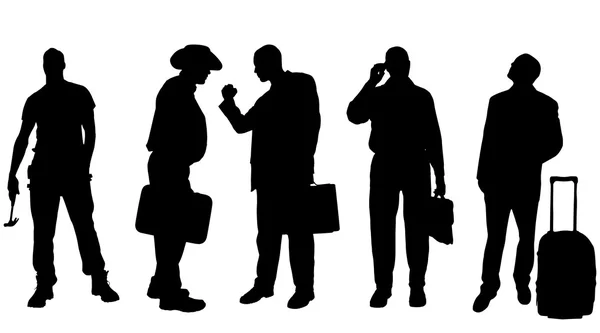 Silhouettes of different men. — Stock Vector