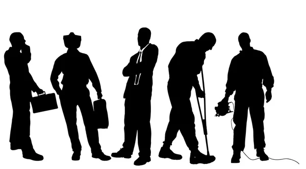 Silhouettes of different men. — Stock Vector