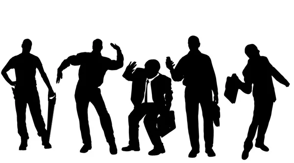 Silhouettes of different men. — Stock Vector