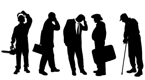 Silhouettes of different men. — Stock Vector