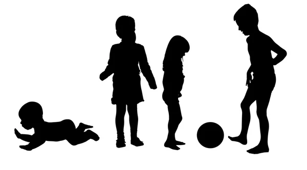 Silhouette of children. — Stock Vector