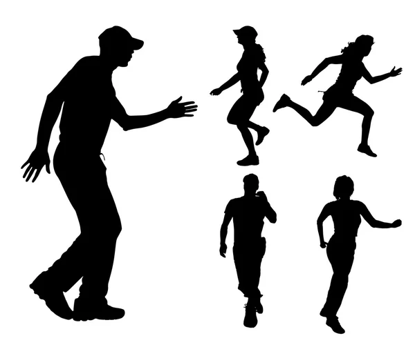 Gente que corre — Archivo Imágenes Vectoriales