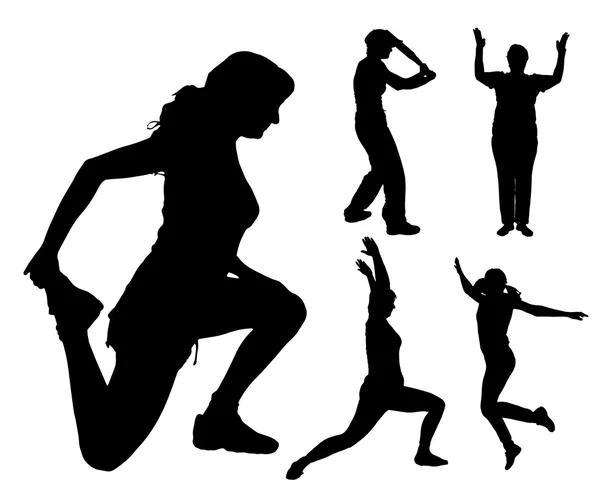 Женщины в различных видах спорта . — стоковый вектор