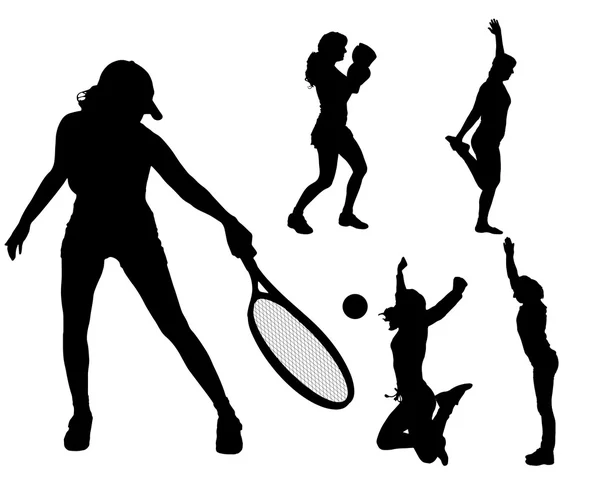 Women in different sports. — Stock Vector