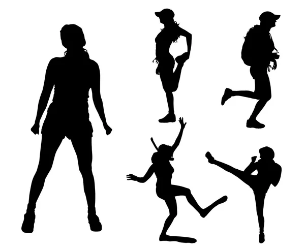 Frauen in verschiedenen Sportarten. — Stockvektor