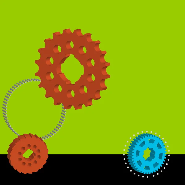 Achtergrond met getande wielen — Stockvector