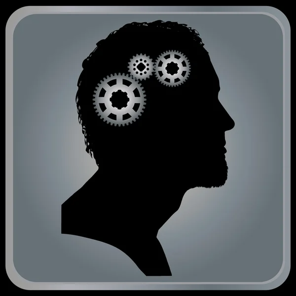 Man with gears in head — Stock Vector