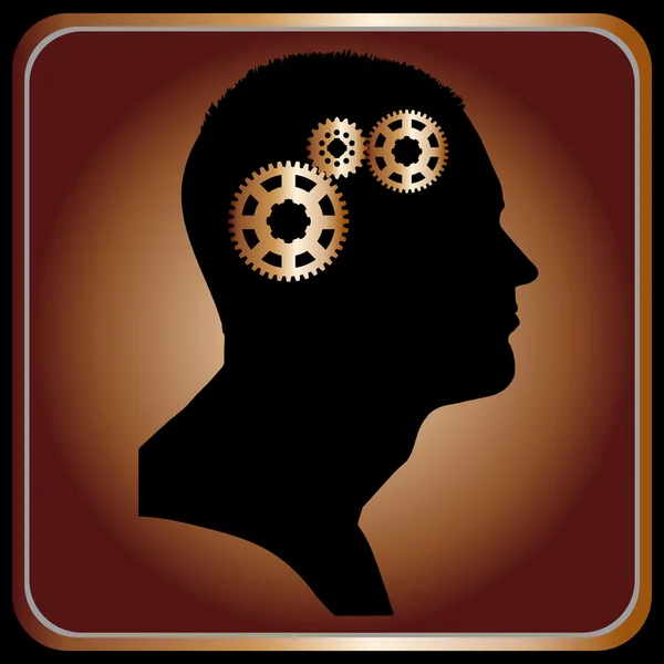 Man with gears in head — Stock Vector