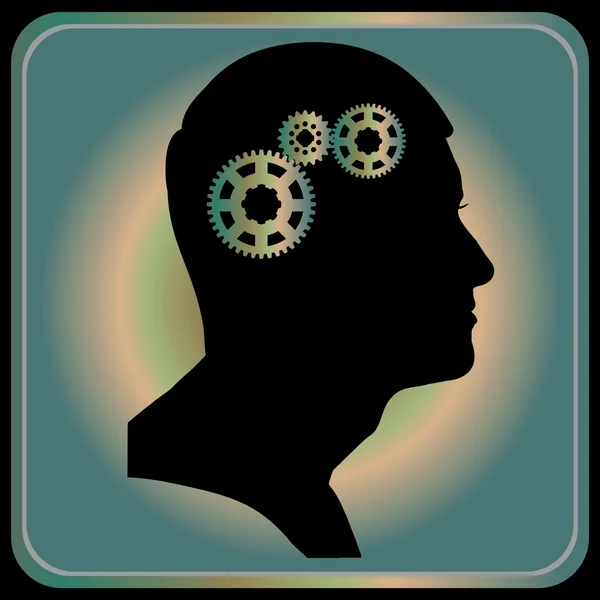 Man with gears in head — Stock Vector