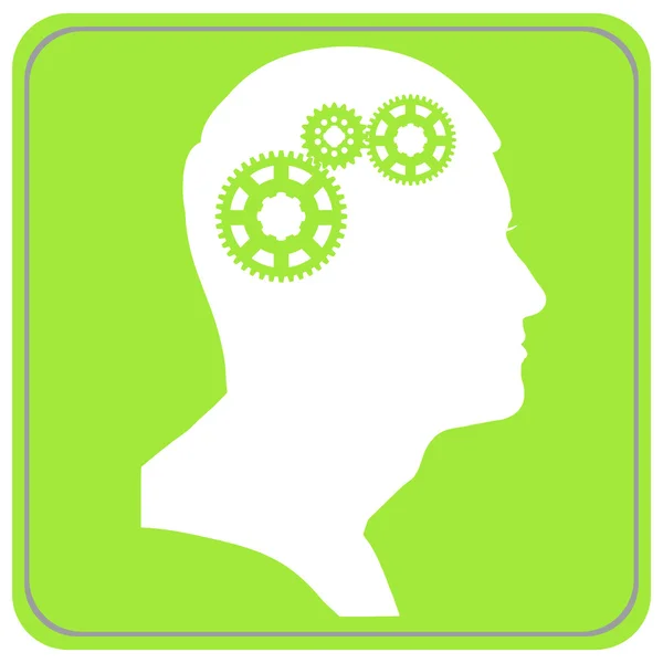 Man with gears in head — Stock Vector
