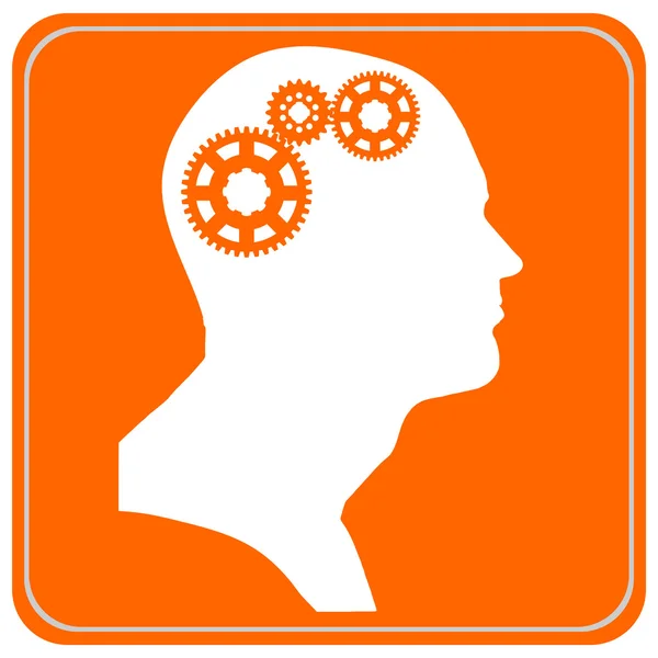 Man with gears in head — Stock Vector