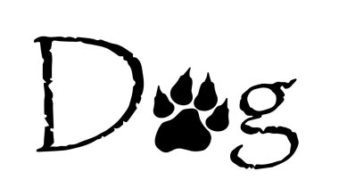 Köpek pençeleri ile metin.