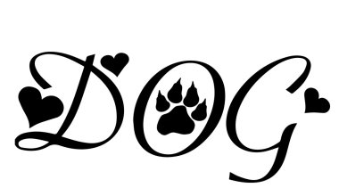 Köpek pençeleri ile metin.