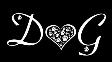 Köpek pençeleri ile metin.