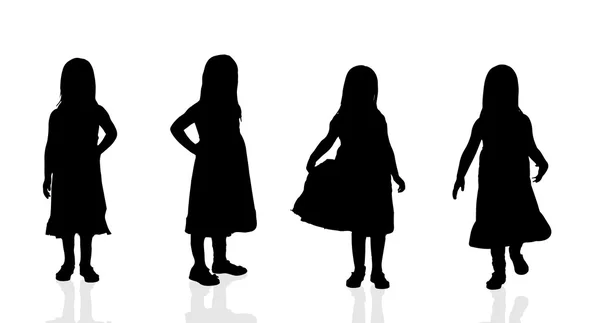 Silhouette of a girls — Stock Vector