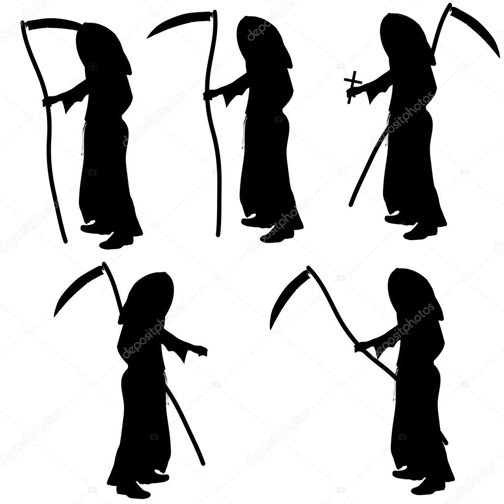 Silhouettes of Grim Reaper.