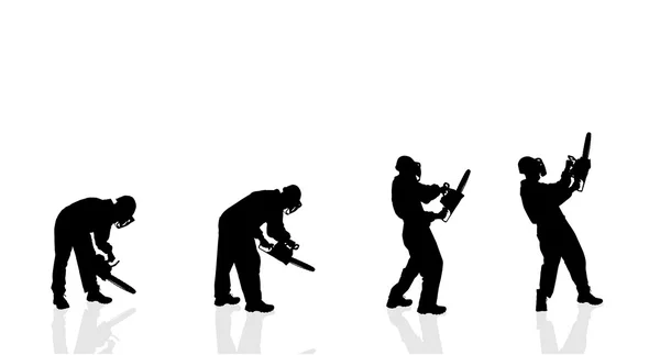 Men with a chainsaw — Stock Vector