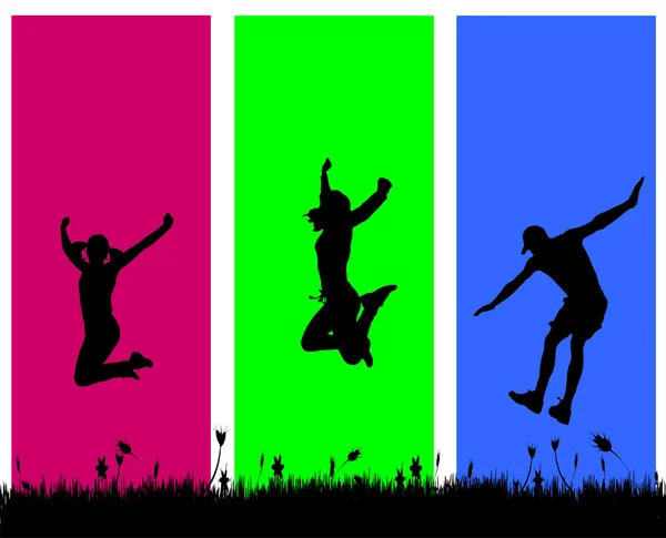 People who jumps — Stock Vector