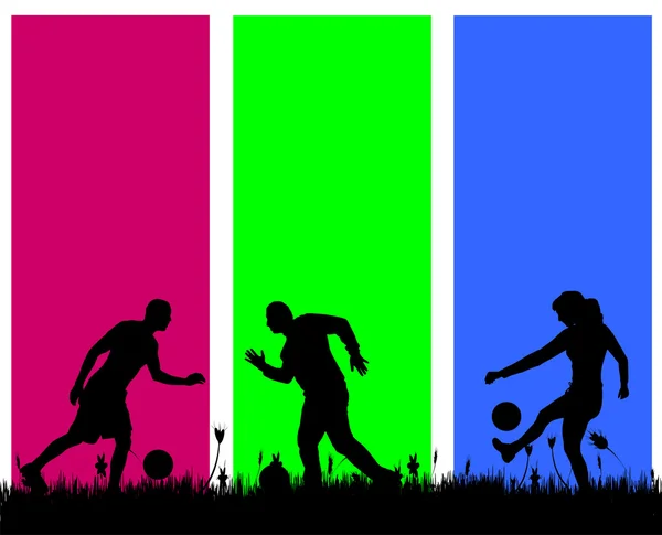 Gente que juega fútbol — Archivo Imágenes Vectoriales