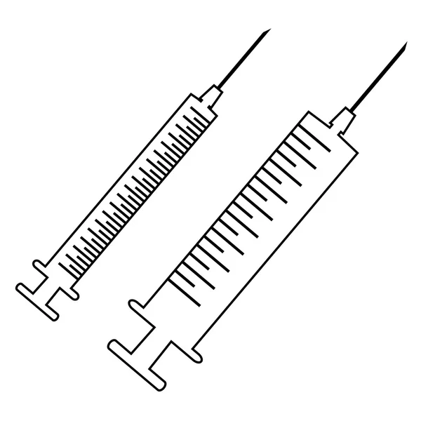 Image d'une seringue hypodermique . — Image vectorielle