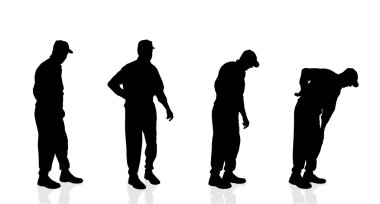 Yaşlı adamlar silüeti.