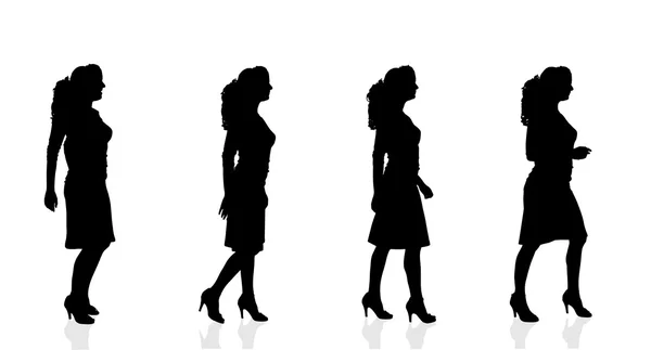 Silhouette of a women. — Stock Vector