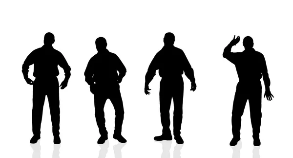 Silhouet van de oude mannen. — Stockvector