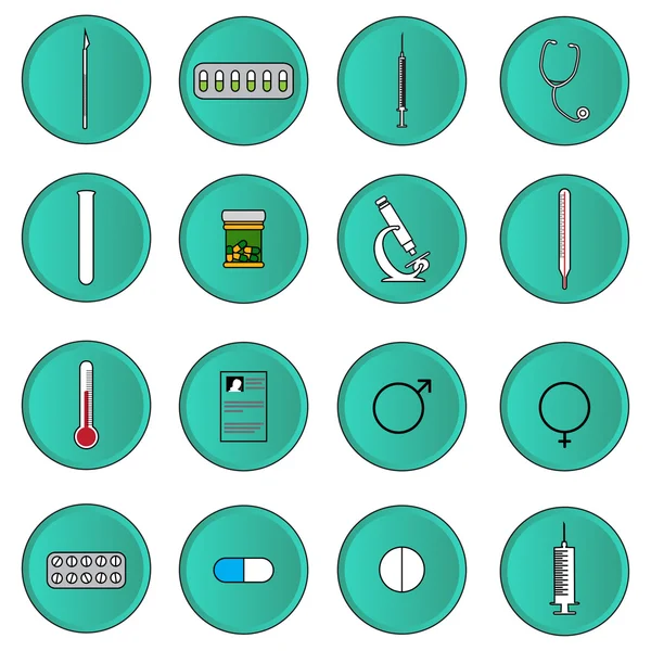 Hastane aletleri düğmeleri — Stok Vektör
