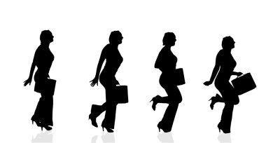 Bir iş kadınları silüeti.