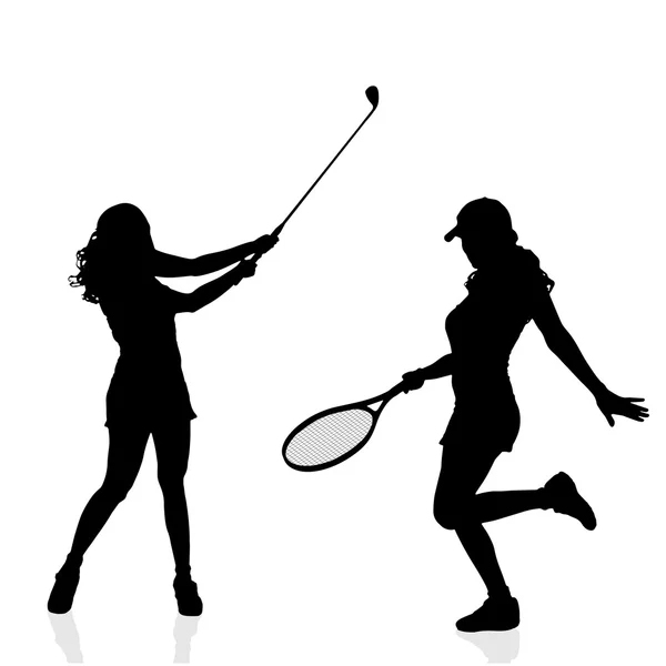 Женщины в спорте — стоковый вектор