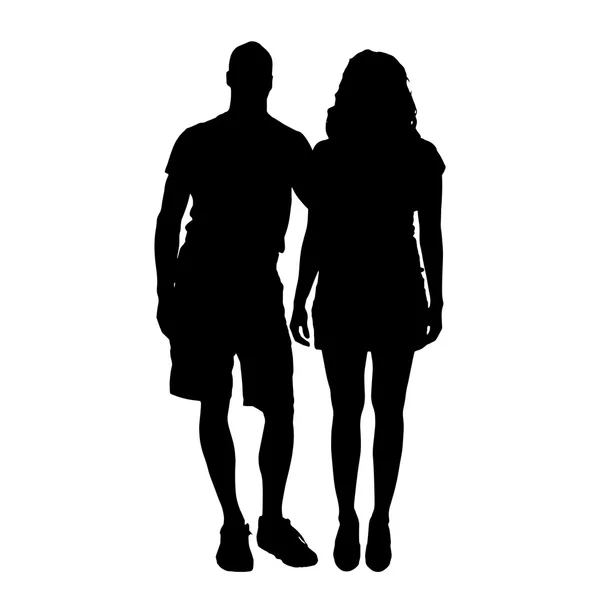 Silhouette of couple. — Stock Vector