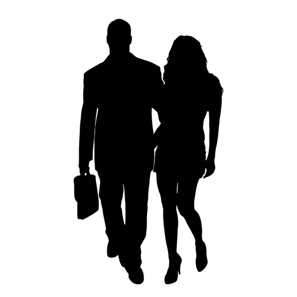 Silhouette of couple. — Stock Vector