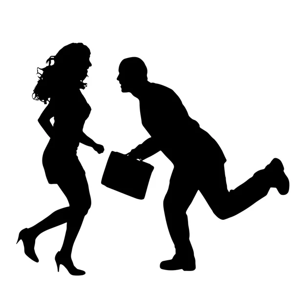 Pareja que corre — Vector de stock