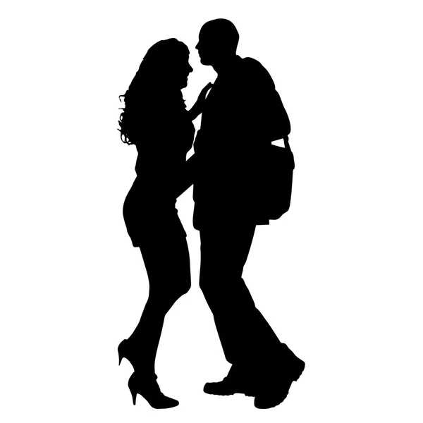 Silhouette of couple. — Stock Vector
