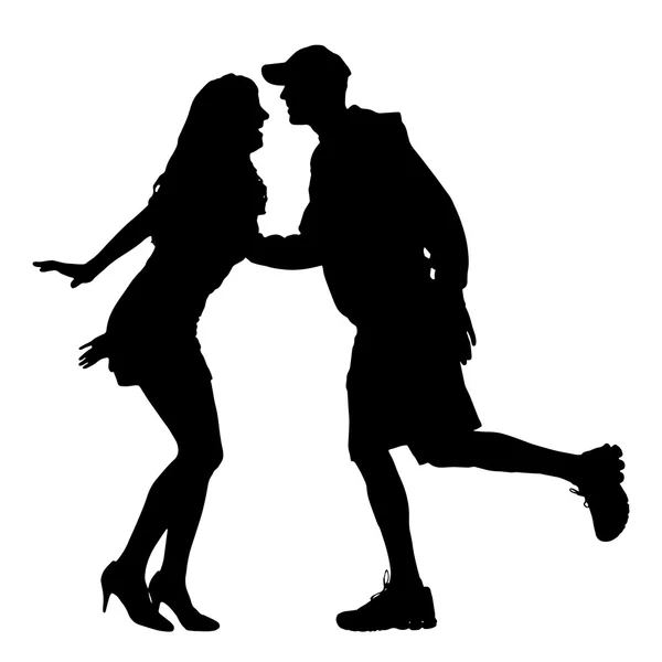 Silhouette de couple . — Image vectorielle