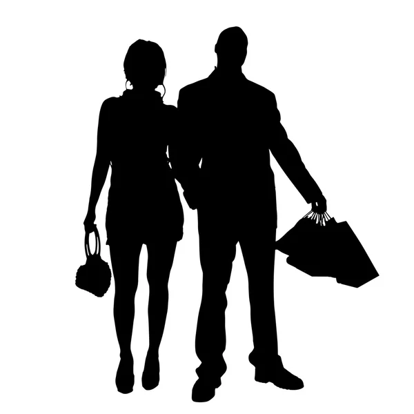 Silhouette de couple . — Image vectorielle