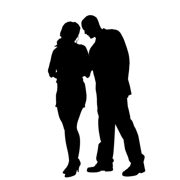 Silhouette de couple . — Image vectorielle