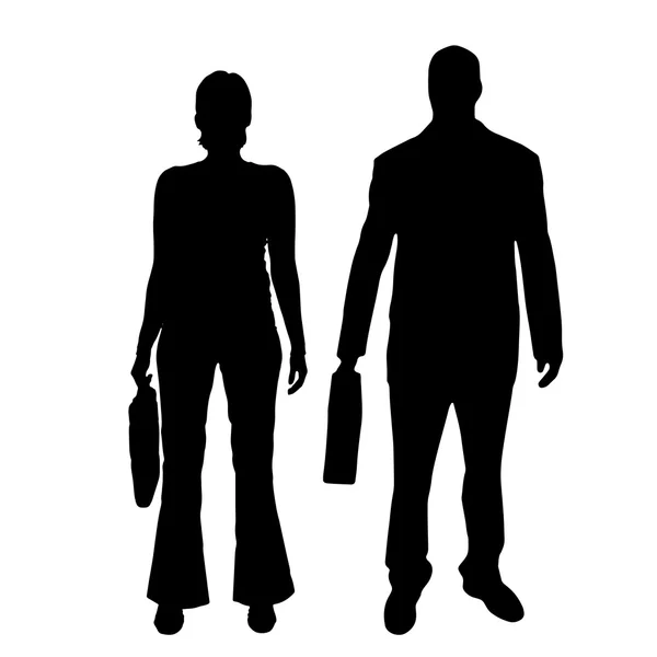 Silhouette of businesspeople. — Stock Vector