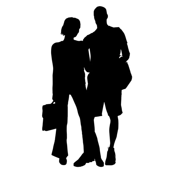 Silhouette of couple. — Stock Vector